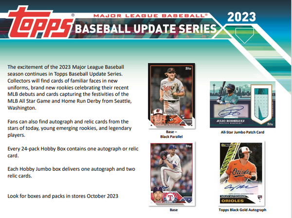 2023 Topps Update Series Hobby Box - ( Pre-Order ) - Release Date: Oct 11, 2023 subject to change